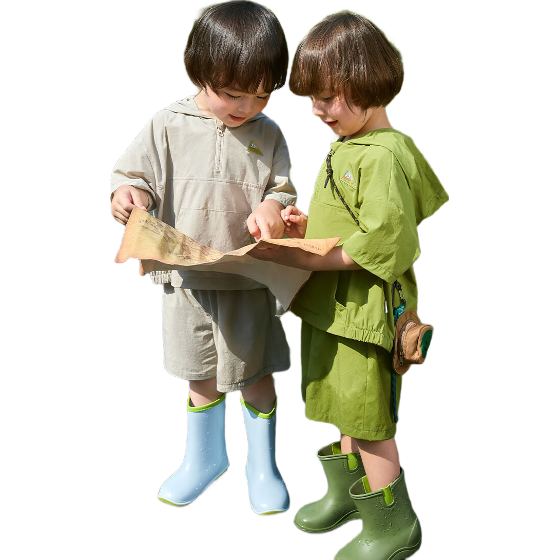 Ciciibear Boys' Summer Outfit Set, Cool Outdoor Children's Hooded Workwear, Baby