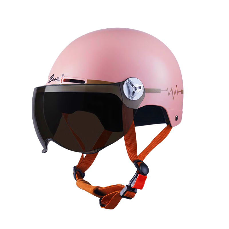 Baohu New National Standard 3C Certified Electric Motorcycle Helmet Summer Half Helmet Unisex Four Seasons General Girl Pink [Sun Protection Short Visor]