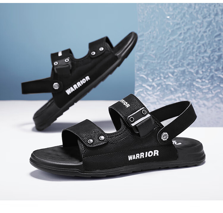 Huili Men's Shoes, Summer New Style Sandals, Soft-Soled Casual Versatile Slippers, Dual-Use Shoes for Men, 1329 Gray-Black, Size 41 17