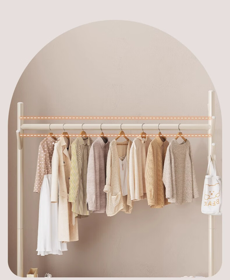 Quanpinwu Floor-Standing Clothes Rack, Bedroom Home Indoor Movable Drying Rack, Storage Hanger, Coat And Hat Stand, Single 150cm 13