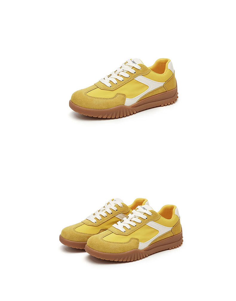 DAPHNE Yellow Dexun Shoes for Women, Fashionable Soft-Soled Comfortable Lightweight Sneakers, Low-Top Casual Women's Shoes, Yellow, Size 38 11