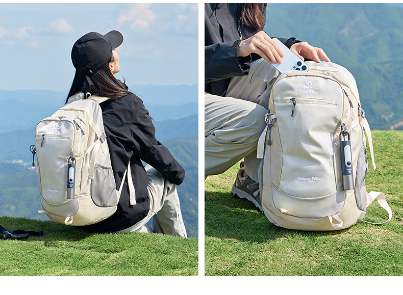 CAMEL Outdoor Sports Backpack for Men And Women, Hiking Travel Casual Waterproof Rucksack A1W3AZ104A Light Khaki 11