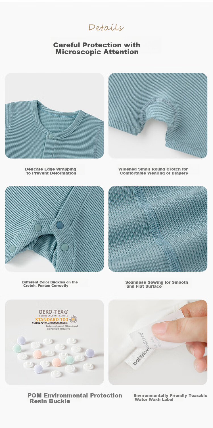 Babylove Summer Modal Lightweight Breathable Baby Romper Short Sleeve Onesie for Boys And Girls, Home Wear Clothing 7
