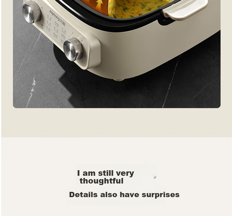 Joyoung Household 2200W High-Power Electric Griddle Breakfast Machine for Frying, Baking, Steaming, Boiling, Hot Pot, Detachable Lower Plate, Multi-Functional Cooker JK28-GK571 28