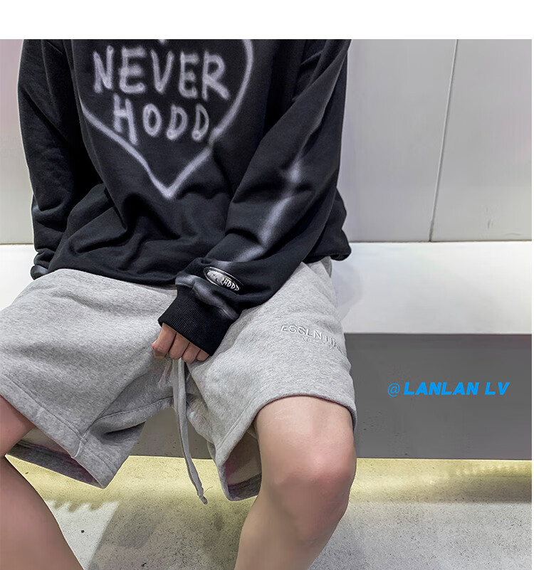 IZEXX Casual Shorts for Men, Summer Lightweight American High Street Loose Fit Sports Beach Shorts, Versatile IZ67 Gray M 12