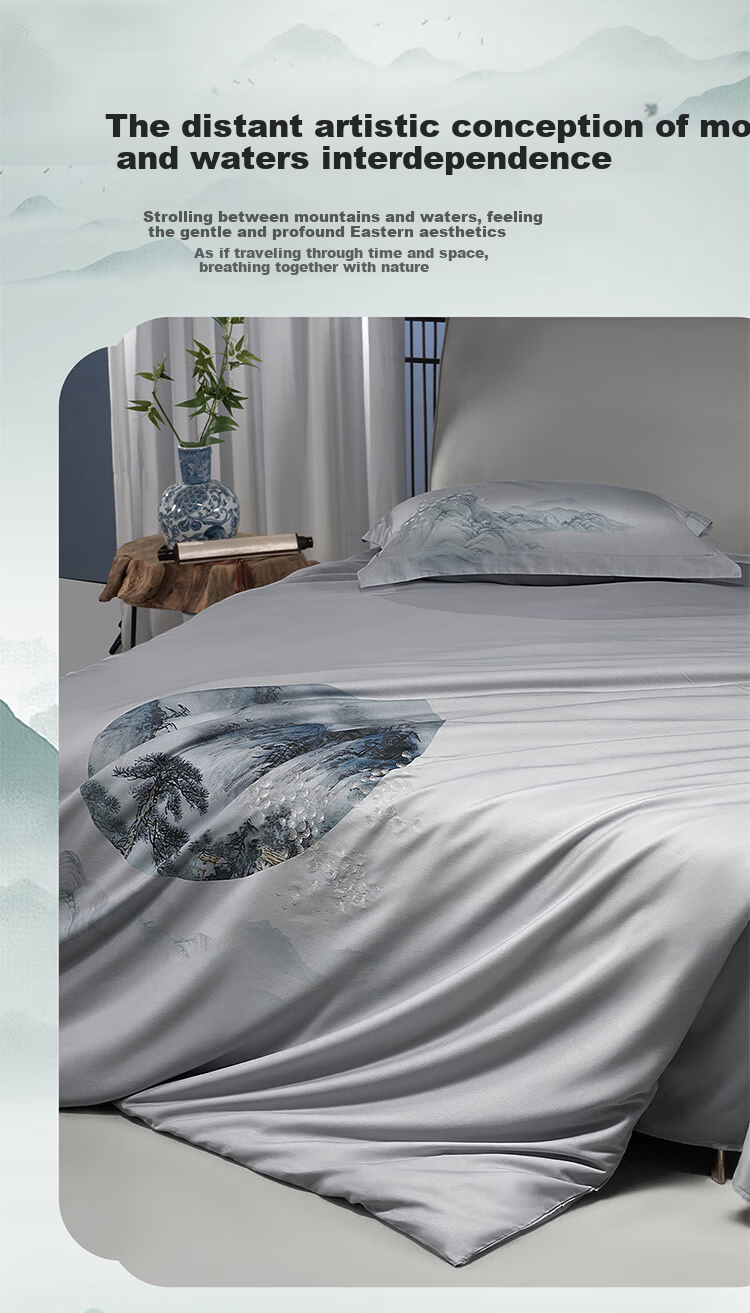 Bailisi Shuixing Jiafang Brand Four-Piece Bedding Set, Pure Cotton Duvet Cover, Bedsheet, Quilt, 100% Long-Staple Cotton, High-End Luxury, for 1.5-Meter Bed 5