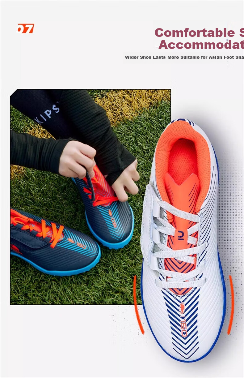 DECATHLON Youth Cleated Soccer Shoes, Hard Ground And Artificial Turf Training Shoes, Navy Blue, Size 30, 4503610 6