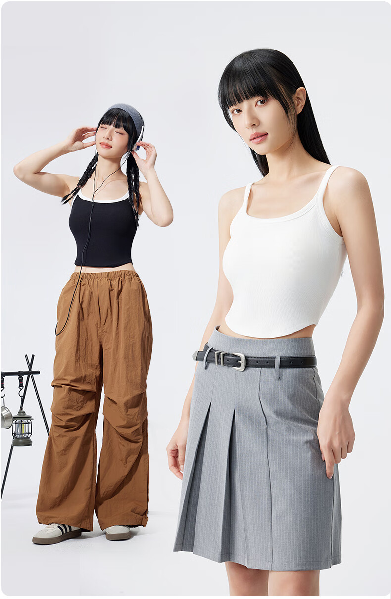 Ordifen Women's Camisole Tank Top with Contrasting Color Lining, One-Piece U-Neck Undershirt, Inner Wear Or Outerwear, Sporty Style 7
