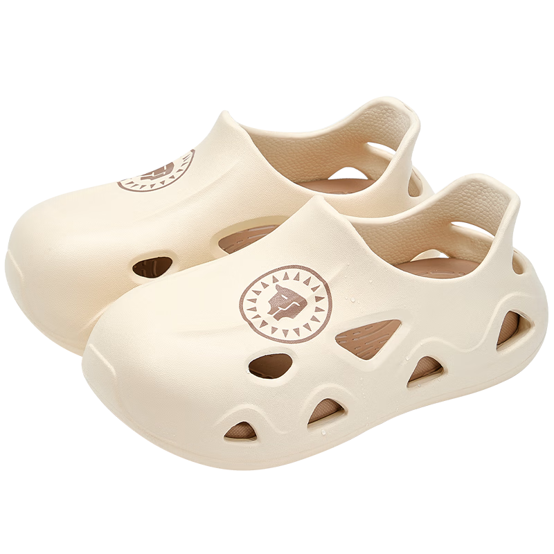 Tailannis Kids Clog Boys Sandals Closed-Toe Anti-Kick Baby Slippers Girls Quick-Dry Beach Shoes Apricot 36-37