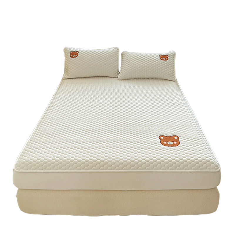 MINISO Skin-Friendly Embroidered Quilted Fitted Sheet for 1.5x2 Meter Bed, Full Coverage Mattress Protector Cover