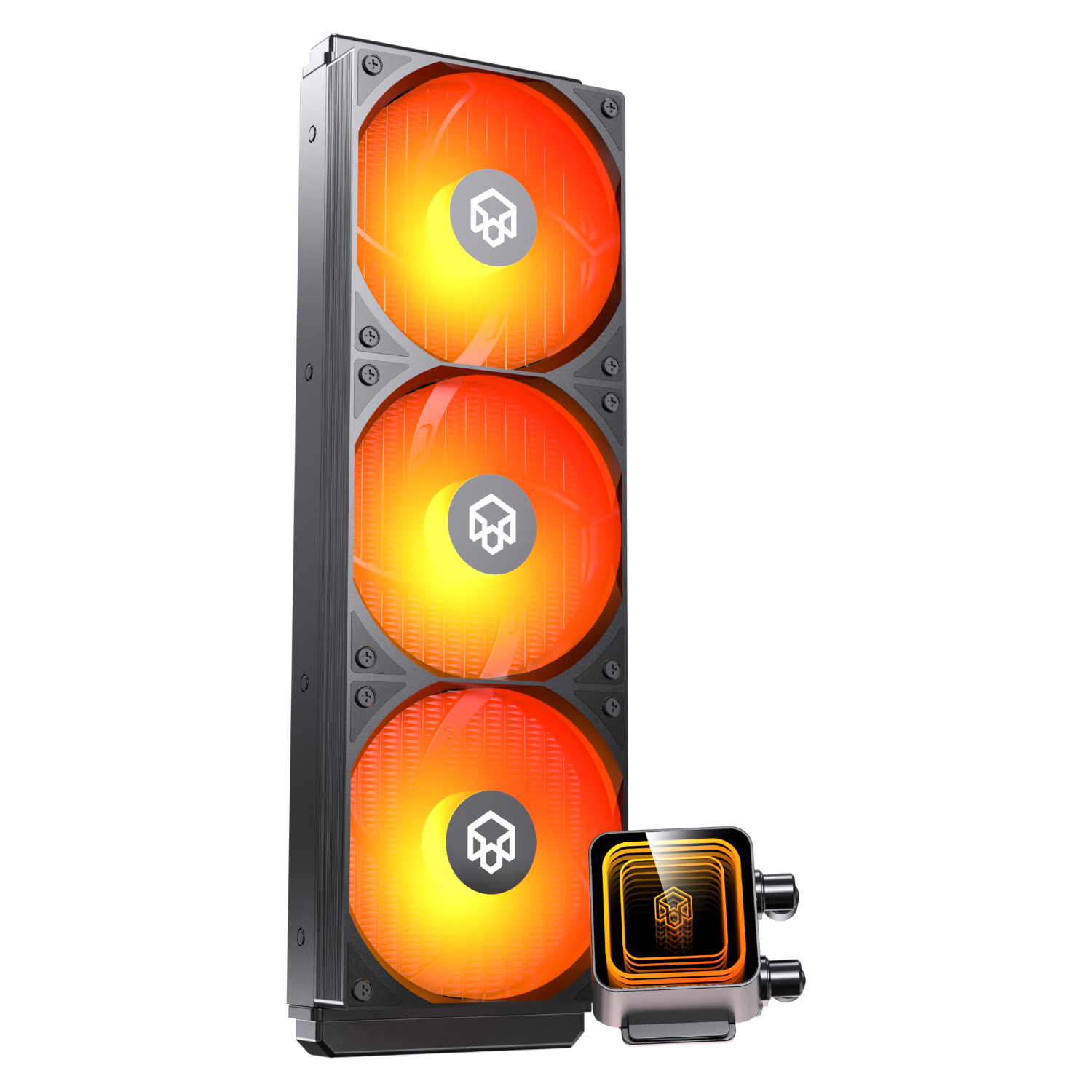PADO Ice Pulse 360 All-In CPU Water Cooler, Infinite Space, ARGB Lighting Effects, Hidden Cable Management, Multi-Fan Support, Compatible with LGA1700 Platform