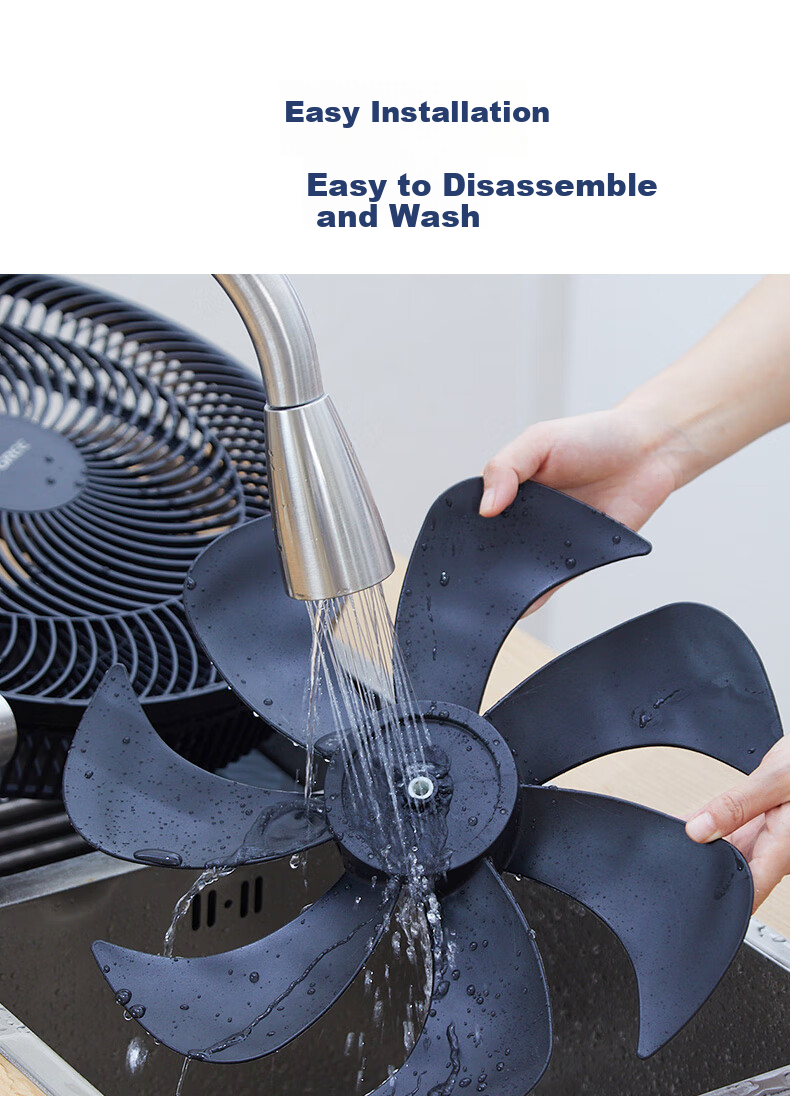 GREE Electric Fan, Energy-Saving Floor Fan for Home Use, Large Air Volume Standing Fan for Students, Living Room And Dormitory, Mechanical Quiet Electric Fan FD-35X65h7 Black Upgraded Versio 11
