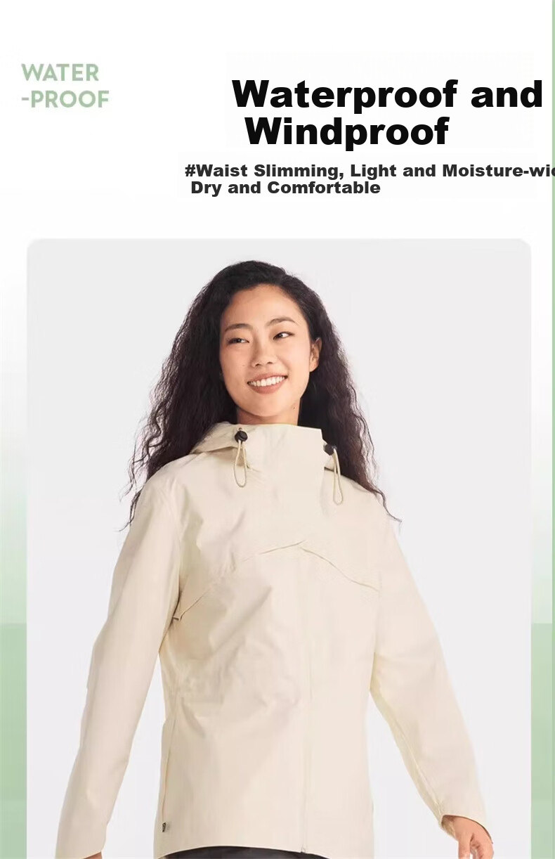 DECATHLON Women's Outdoor Mountain-Style Sports Waterproof Windproof Jacket NH500 5118049 1