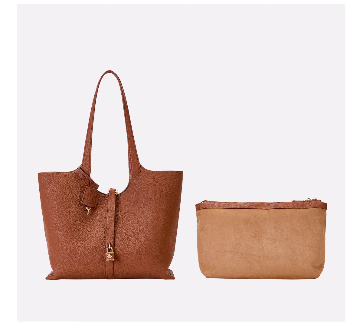 Hush Puppies Women's Handbag New Large Capacity Tote Bag, Cowhide Shoulder Bag, High-End Commuter Bag, Birthday Gift for Girlfriend 8
