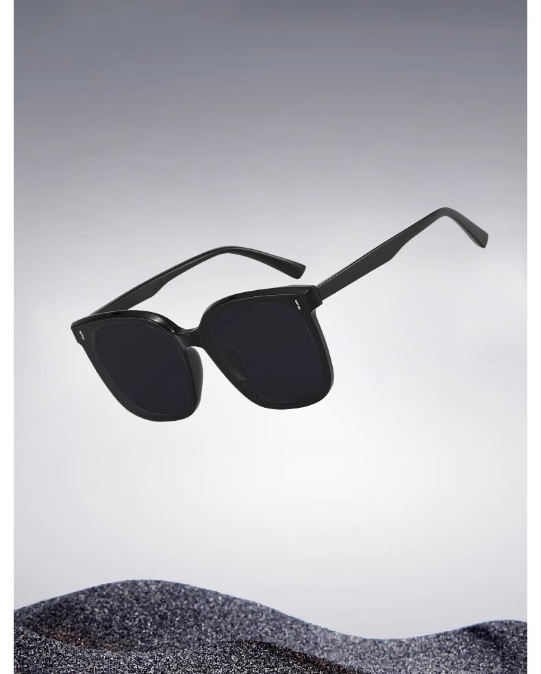 FENCHI GM Sunglasses for Women, 2025 Summer High-End Ins Style Men's Sunglasses, Black Frame with Gray Lenses [High-Definition Version], Qixi Festival 8
