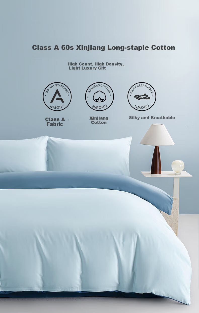 CROWN 60-Piece Bedding Set, Pure Cotton Bedsheet, Duvet Cover, Pillowcases, High-End Luxury Feel Bedding, Pure Cotton Duvet Cover, 200x230cm, for 1.5m X 2m Bed 1