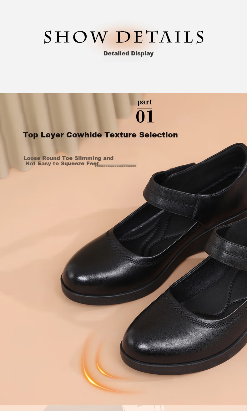 RED DRAGONFLY Mary Jane Shoes Women's Wedge Soft Leather Flats Casual Shoes for Women WTB142221 Black 35 5