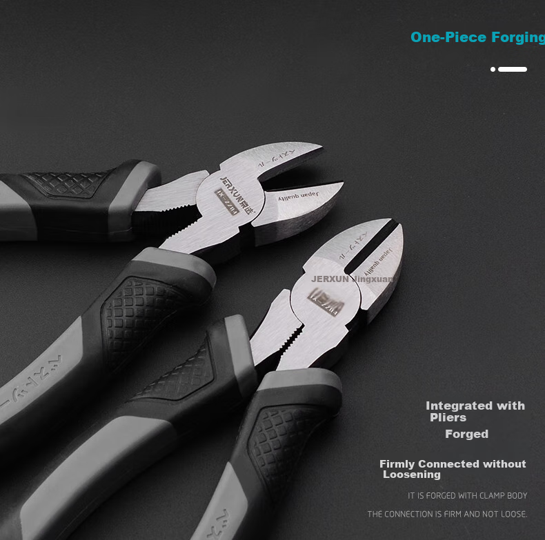 JERXUN Diagonal Cutting Pliers, 6-Inch Offset Diagonal Pliers, Electrician's Pliers, Flat-Nose Pliers, Diagonal-Nose Pliers, Labor-Saving Wire Cutters, Model Pliers 6
