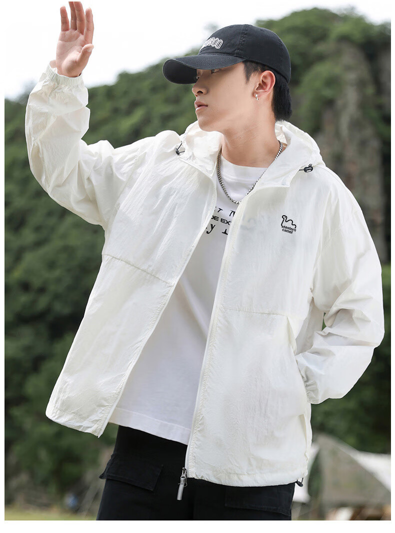EASTERN CAMEL Couple's Sun Protection Clothing, Men And Women Summer UPF100 UV-Resistant Sun Protection Fishing Jacket, Men's White, 3XL 22