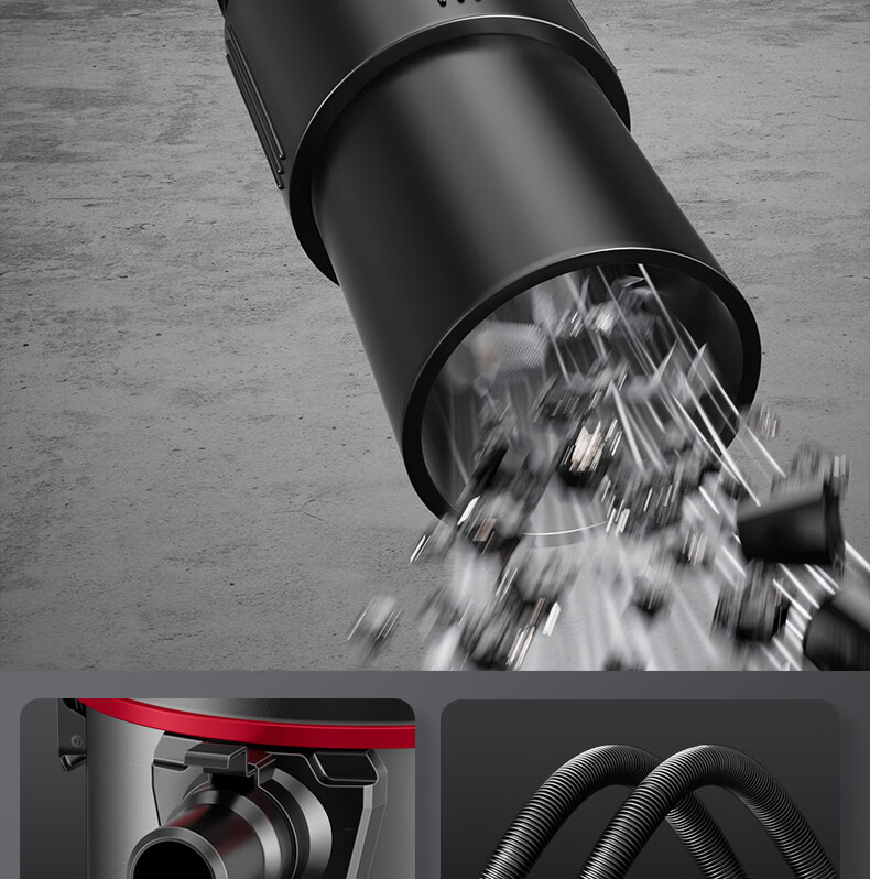 Xiaogou Industrial Vacuum Cleaner, 3000W Peak Power, High Suction, Dry/wet/blow Three-In Vacuum Cleaner for Home Use, Factory Workshop, Hotel, Commercial Use, Car Cleaning, Post-Clearing T010S 5