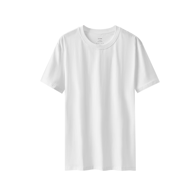 Jingshuran JD Private Label Cotton 10A Antibacterial Xinjiang Cotton Men's Short Sleeve Base T-Shirt White L Father's Day