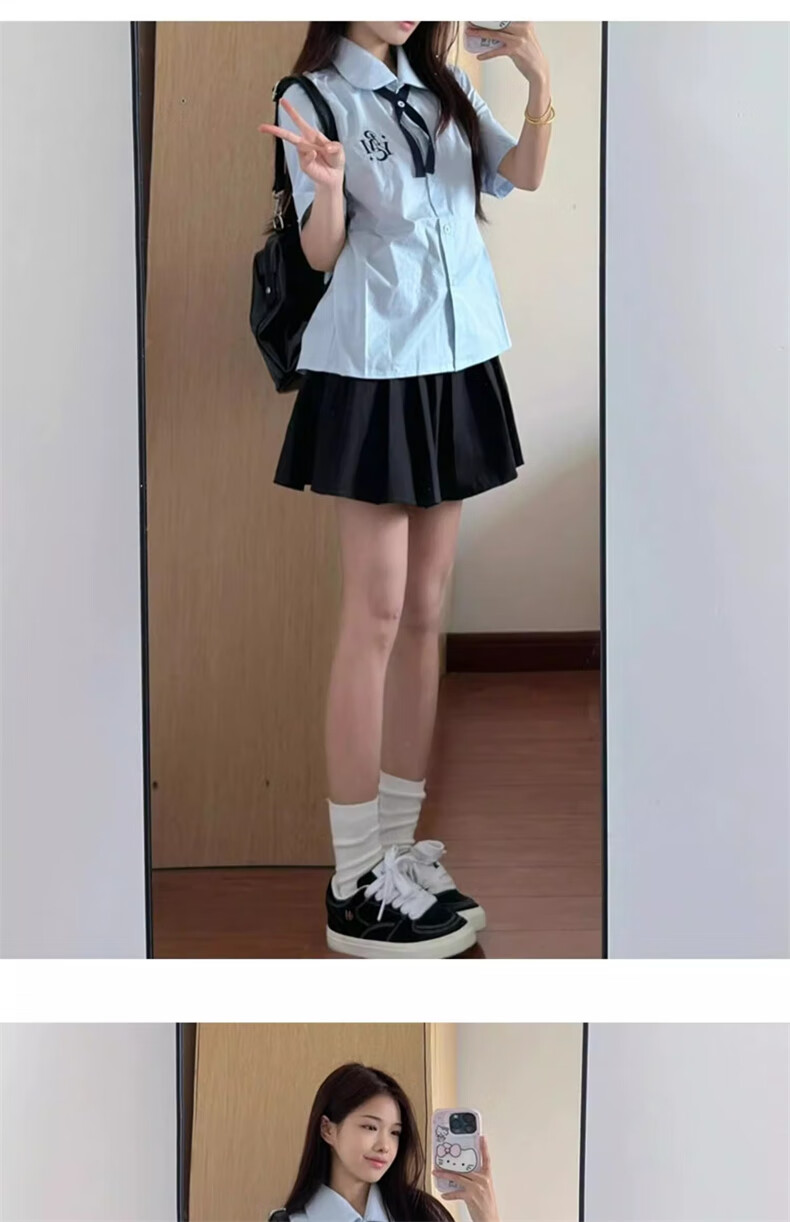 Langsha Pleated Skirt Women Spring 2026 New High Waist Slimming College Style A-Line Mini Skirt Petite JK Suit Short Skirt 11