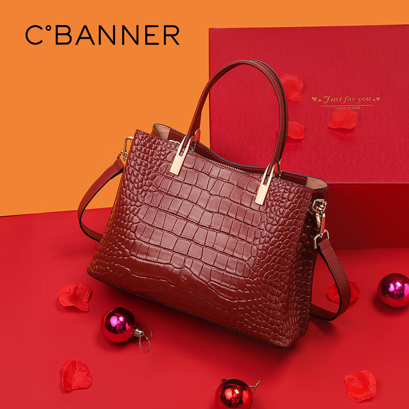 C.BANNER Leather Handbag, Women's Crossbody Bag, Large Capacity Tote Bag, Wedding Gift for Brides, Brand Birthday Present for Girlfriend on May 20th