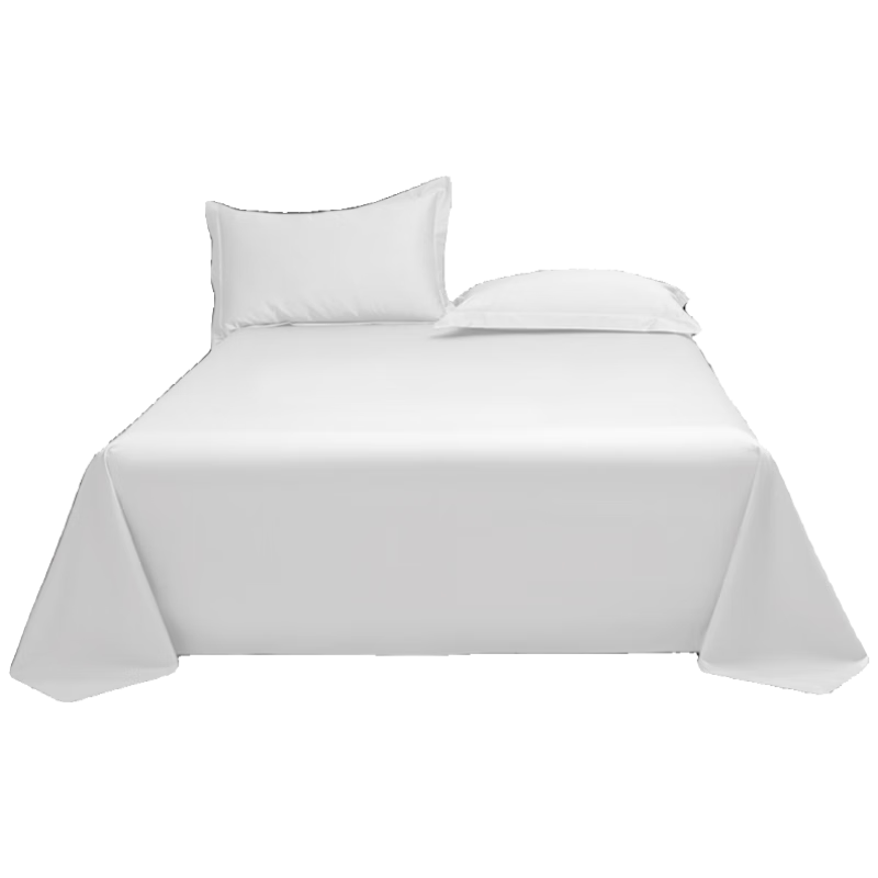 Ranpai Pure Cotton Hotel White Bed Sheet Single Piece, 60-Count 100% Cotton Duvet Cover, 1.5-Meter Bed Sheet 230x250cm