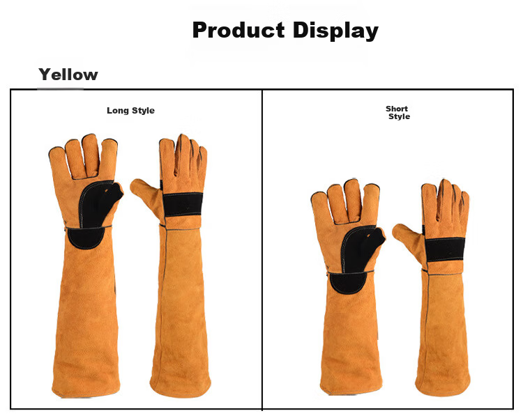 Beifute Anti-Bite Gloves, Scratch-Resistant Dog Bite Protection, Wear-Resistant Thickened Heat-Insulating Welding Gloves, Non-Slip Construction Site Gloves, 60CM Yellow 9