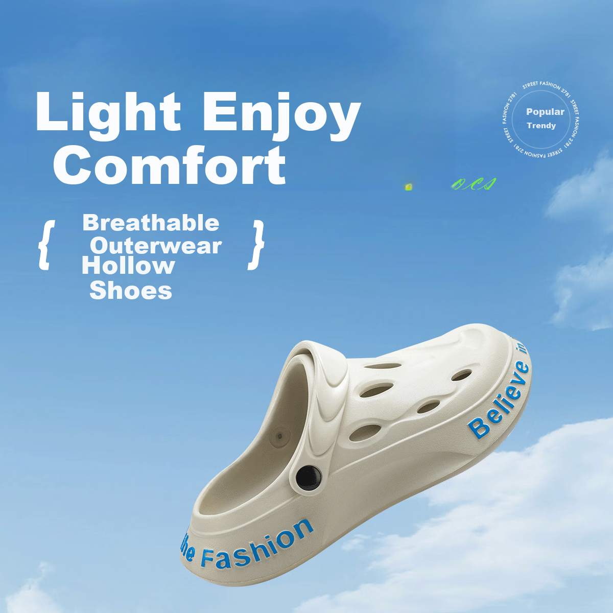 TZLDN Surgical Room Perforated Shoes, Men's Non-Slip Shock-Absorbing Slippers, Summer Outdoor Wear EVA Squishy Beach Sandals 1