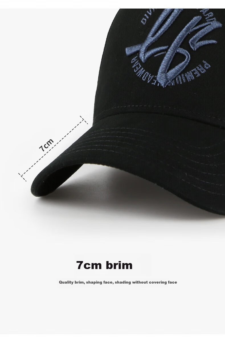 LACKPARD Men's Baseball Cap, Spring And Summer Hard Brim Visor Hat, Sun Protection Cap for All Seasons, Outdoor Couple's Hat, Adjustable, Navy Blue 4