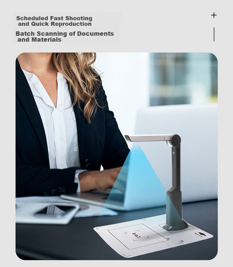 Eloam Scanner, 5 Million High-Definition Pixels Document Camera, Fixed Focus High-Speed Scanning for Documents And Bills, Automatic Cropping OCR Text Recognition, S500L 10