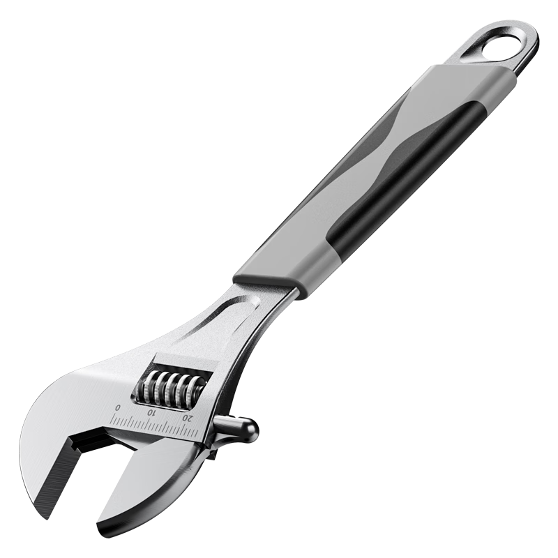 Oulaide 10-Inch Adjustable Wrench Set, Universal Open-End Wrench, Large Opening Multi-Functional Plumbing Adjustable Wrench, Smooth Handle