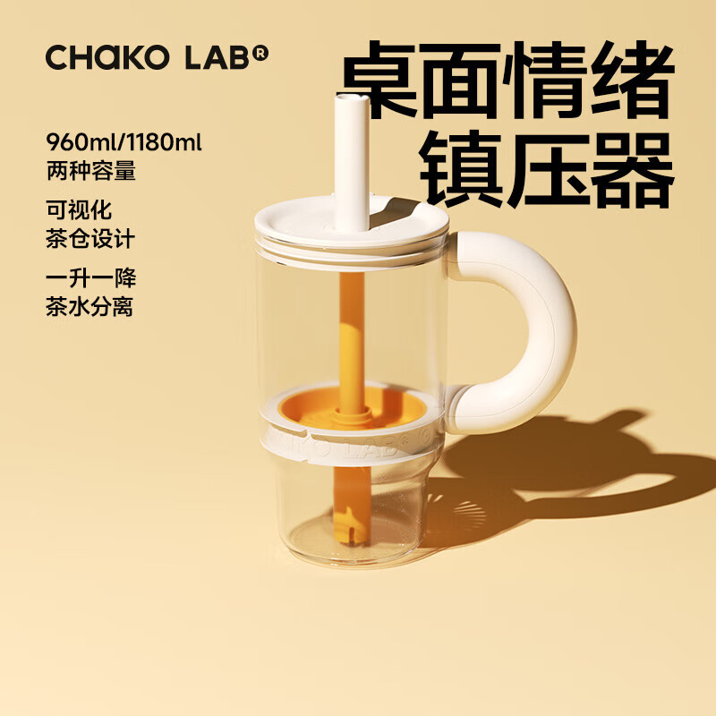 Chakolab Giant Tea Separation Straw Cup for Women High-Value Large Capacity Tritan Daddy Cup Stress Relief