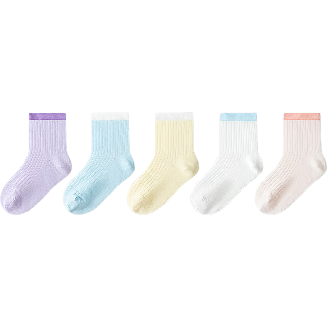 BALABALA Summer Mesh Sports Socks for Children, Breathable Socks for Boys And Girls, Toddler to Big Kids, Five Pairs Pack 209225172204