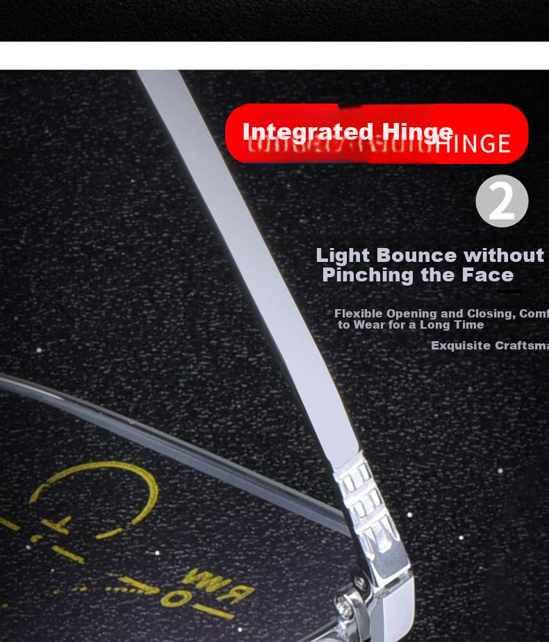 Boshide Reading Glasses, Foldable Reading Glasses, Progressive Multi-Focal Anti-Blue Light, Foldable Full-Frame [Silver], +4.00 Diopters 9