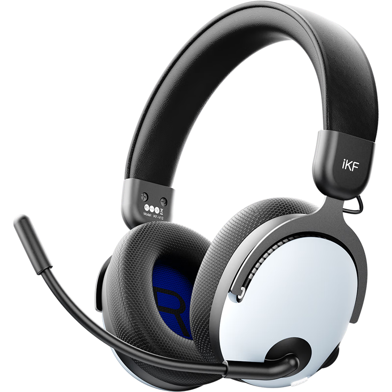 IKF V12 [USB Sound Card Version] Gaming Headset, Over-Ear E-Sports Headphones, Wired FPS Dedicated Tuning, 7.1 Surround Sound, Microphone, VALORANT, Triangular, Classic White
