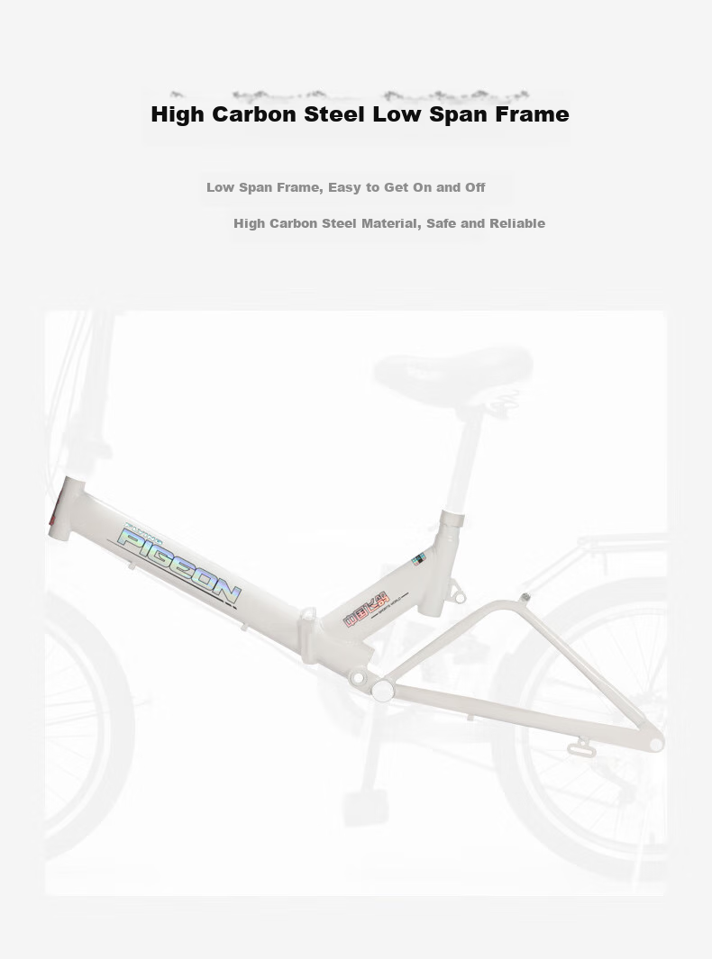 FG FLYING PIGEON Folding Bicycle, 20-Inch, Non-Gear Shifting, for Men And Women, Adults, Students, Teenagers, Children, Urban Leisure Bike 3