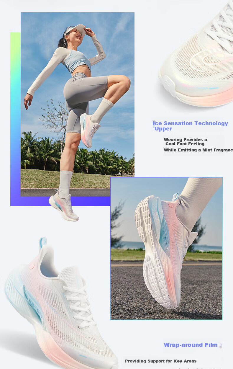 QIAODAN Feiying Team3 Women's Running Shoes, Autumn And Winter Shock-Absorbing Women's Shoes, Lightweight Long-Distance Running Sneakers, Fashionable 3