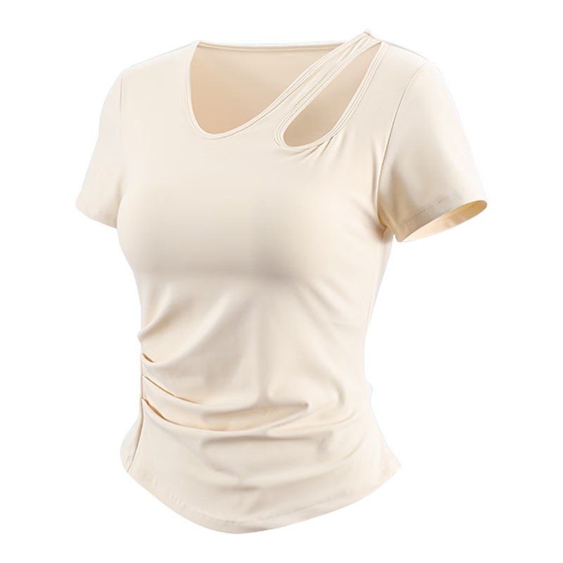 XUEXIMAN Plus Size Women's Yoga Short Sleeve Quick-Dry Sports T-Shirt Slim Running Top Pilates Training Fitness Wear
