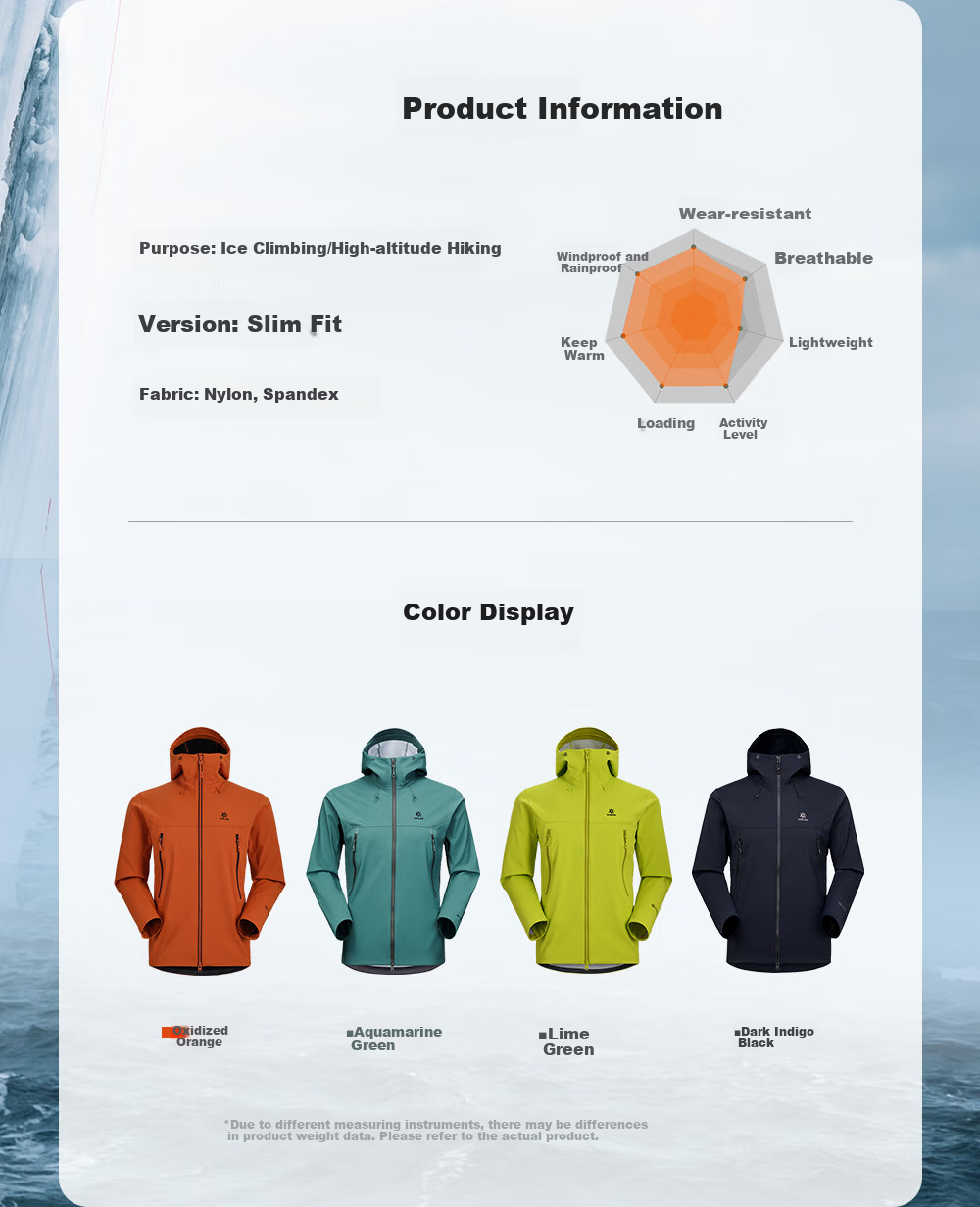 KAILAS M8 IC-MAX Men's Softshell Jacket GTX 3L Windproof Water-Repellent Warm Breathable Hiking Coat 4