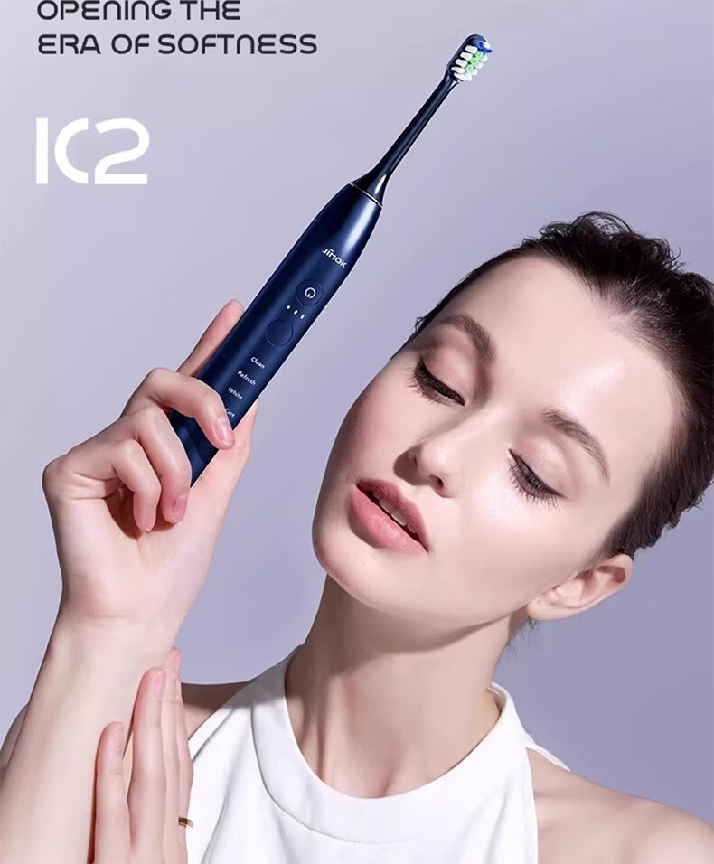 JIMOK German Electric Toothbrush for Adults, Quiet Noise Reduction, Five Modes for Efficient Cleaning, 365-Day Long Battery Life, K2 Moonlight White 2