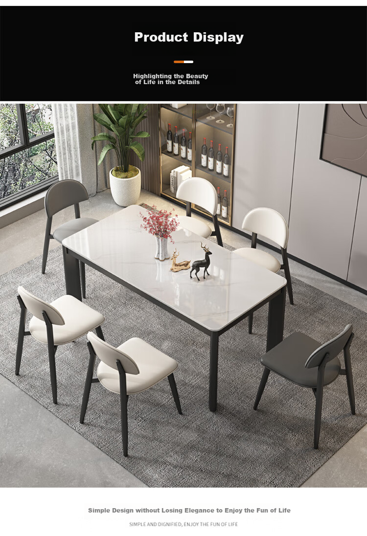 Shidaijiaju Minimalist Nordic Dining Chair, Modern Simple Home Desk Chair with Backrest, High-End Makeup Chair, Gray, Set of 2 10