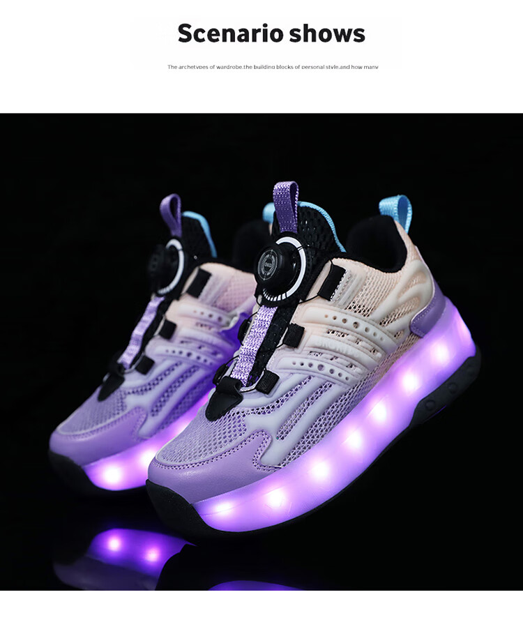BKG Boys' Autumn New Breathable Mesh Sports Roller Skates for Students, Girls' X25533-B15 36
