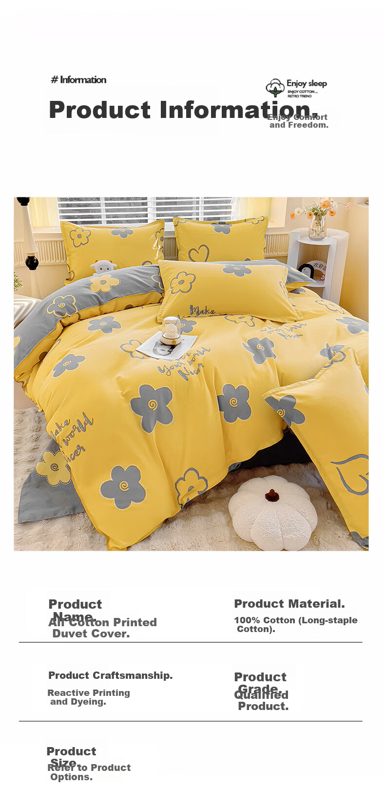 Mengshina Class A Pure Cotton Duvet Cover, Single Piece, Children's Bedding, Student Bedding, 150*200cm, Donut Shape 13