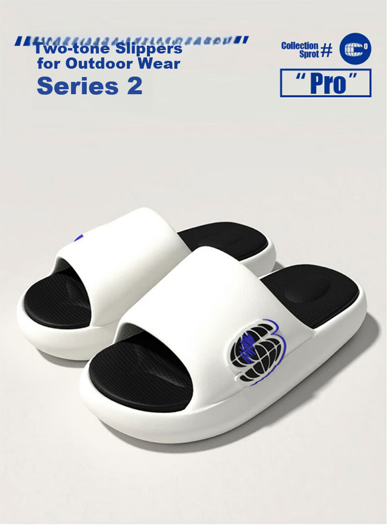 Chikoku Sports Slippers for Men, Summer Home Thick-Soled Non-Slip Trendy High-End Couple Outdoor Sandals for Women Summer 1