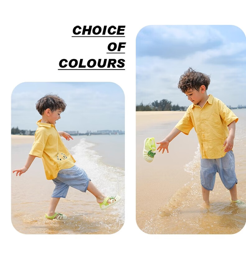 Katetu Children's Perforated Shoes, Boys' Sandals, Summer Girls' Water Stepping Quick-Drying Beach Shoes, Baby Slippers XBI76 18