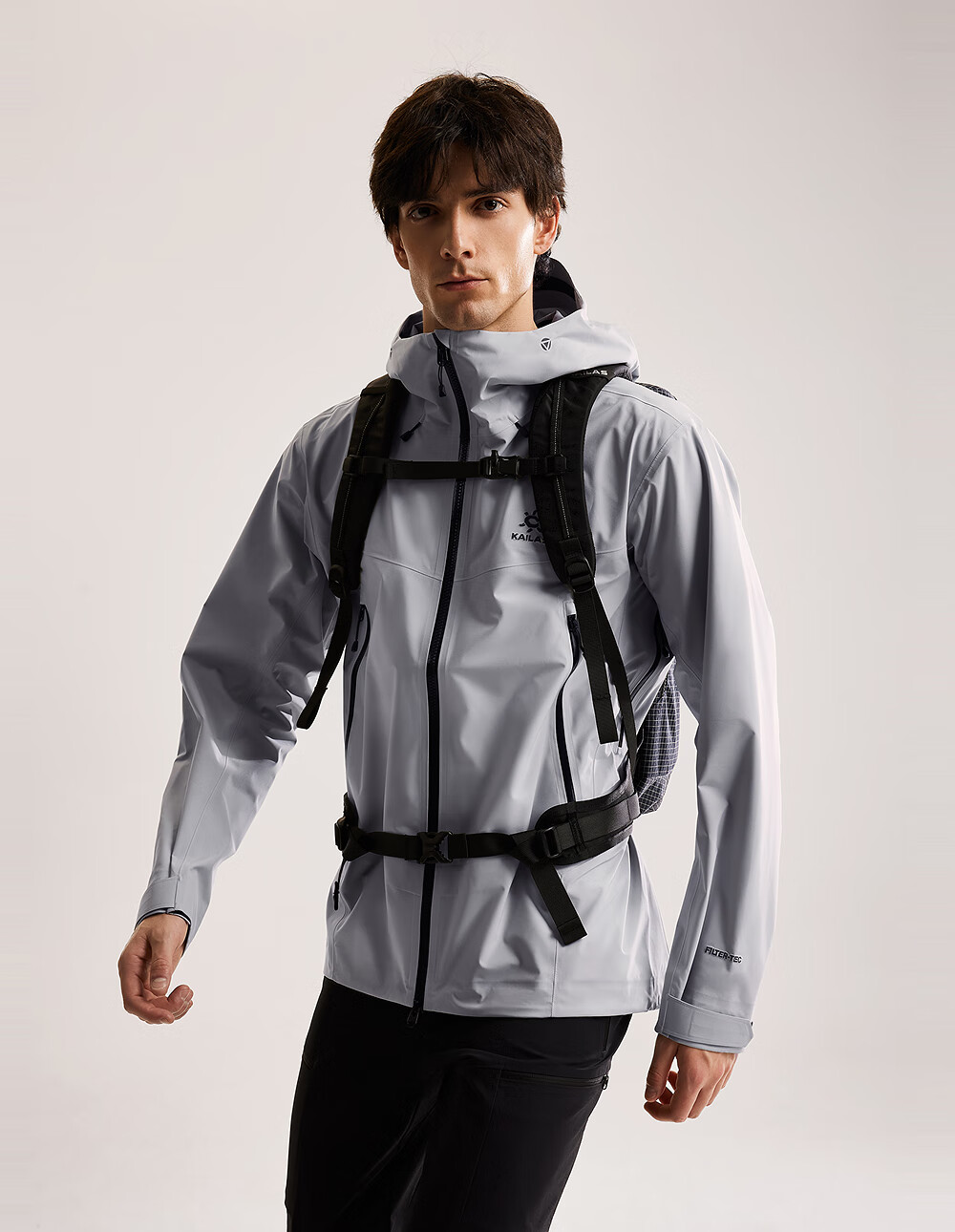 KAILAS Men's Grid Hard Shell Jacket FILTERTEC 3L Waterproof Outdoor Mountaineering Windproof Hooded Jacket 1