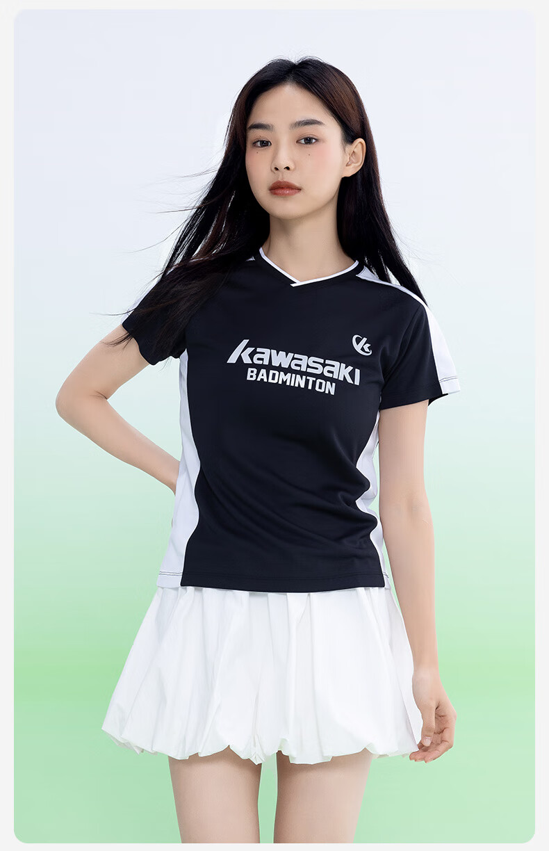 KAWASAKI Men's Badminton Sports Short Sleeve T-Shirt Quick-Dry Breathable Casual C1026 Gray XL 2