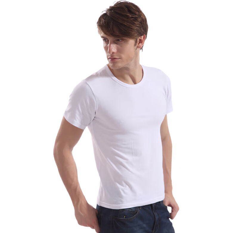 LangSha Short-Sleeve Tank Top for Men, Lightweight Solid Color Athletic Elastic Slim-Fit Undershirt